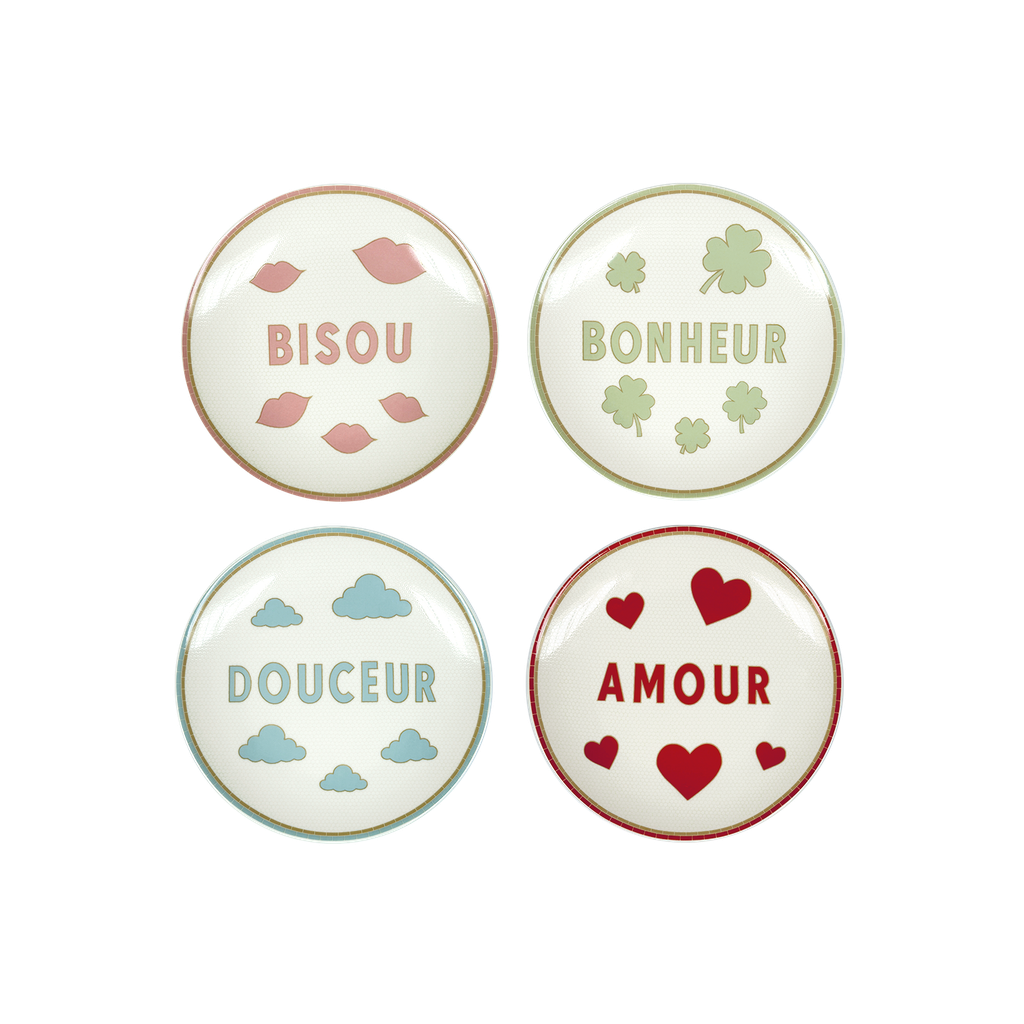Set de 4 assiettes dessert AMOUR