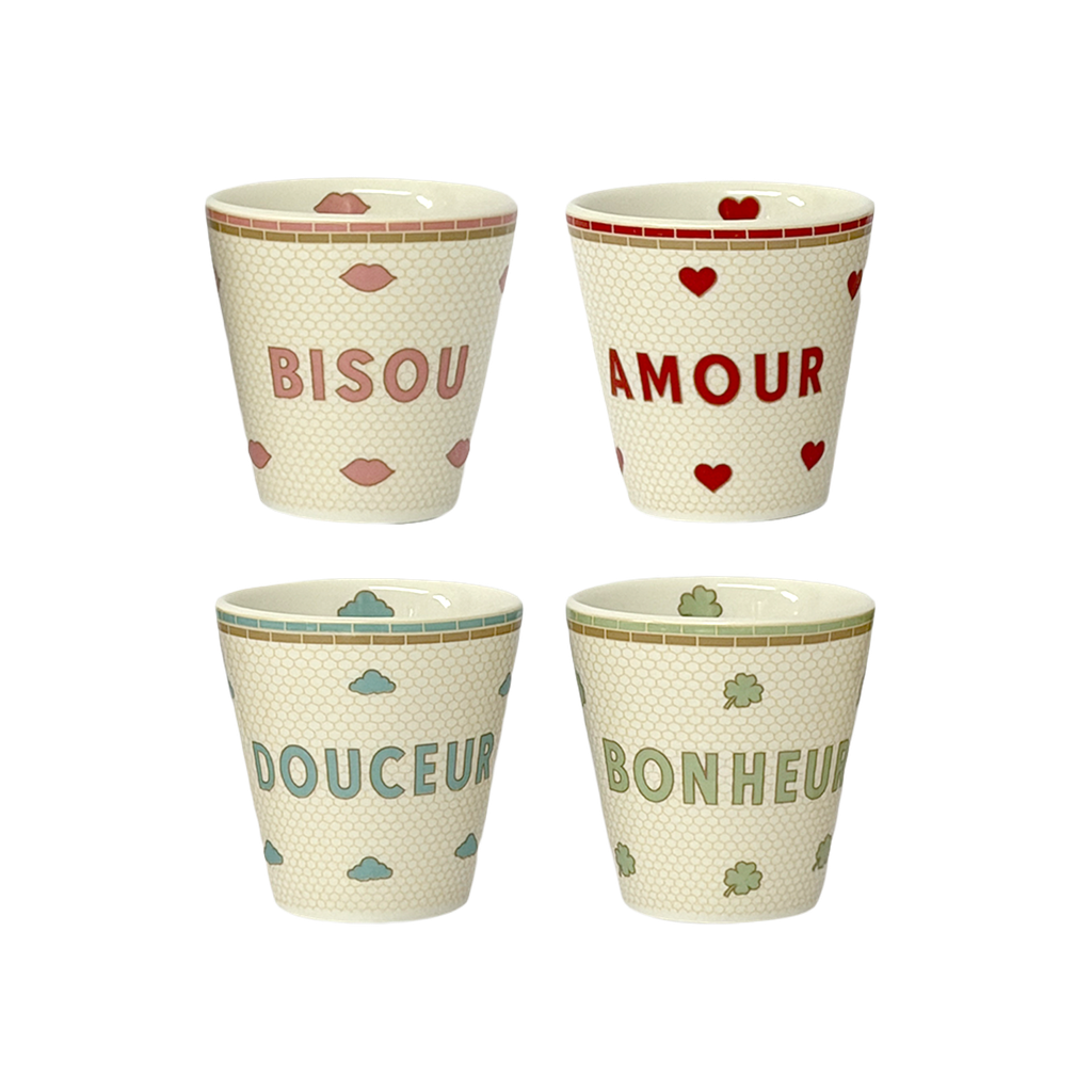 Set de 4 gobelets AMOUR