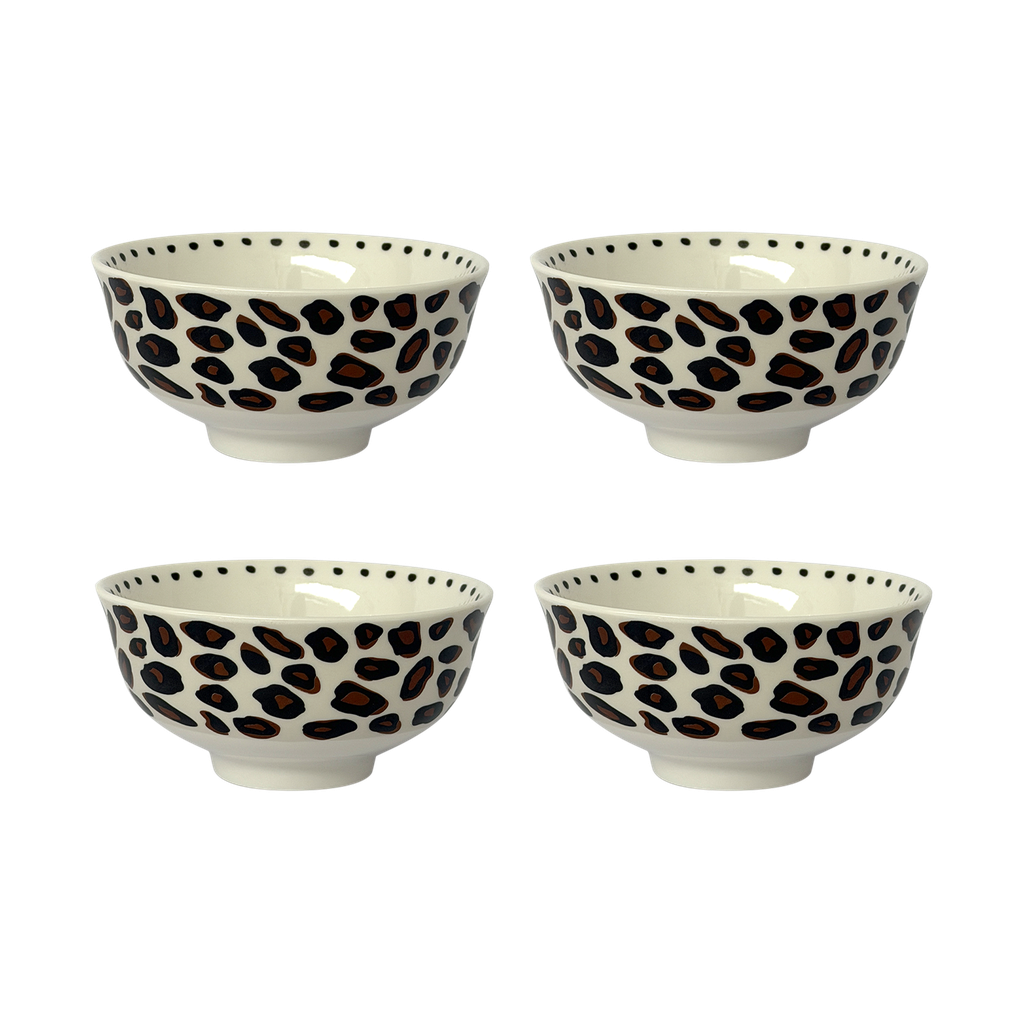 Set de 4 bols LEOPARD