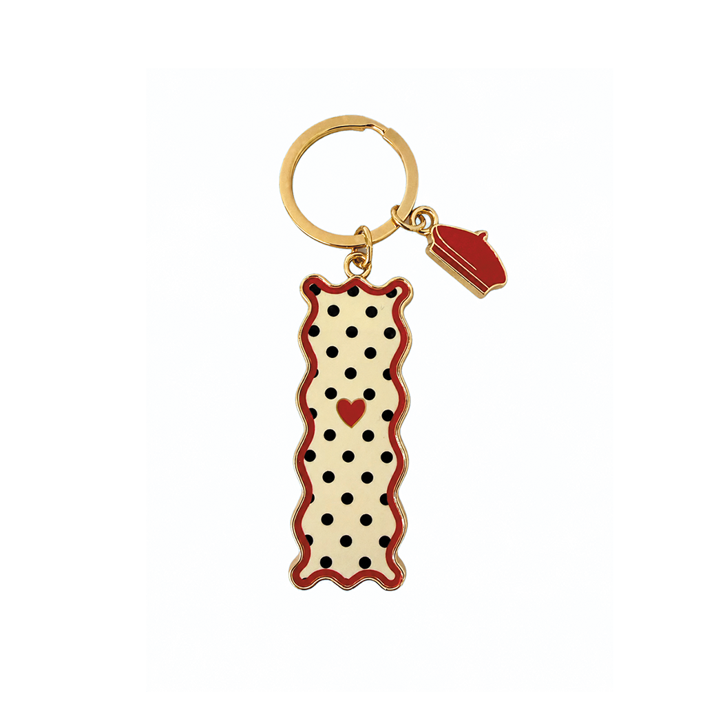 Porte-clés Coeur à pois
