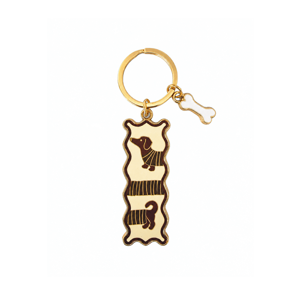 Porte-clés Chien rayé