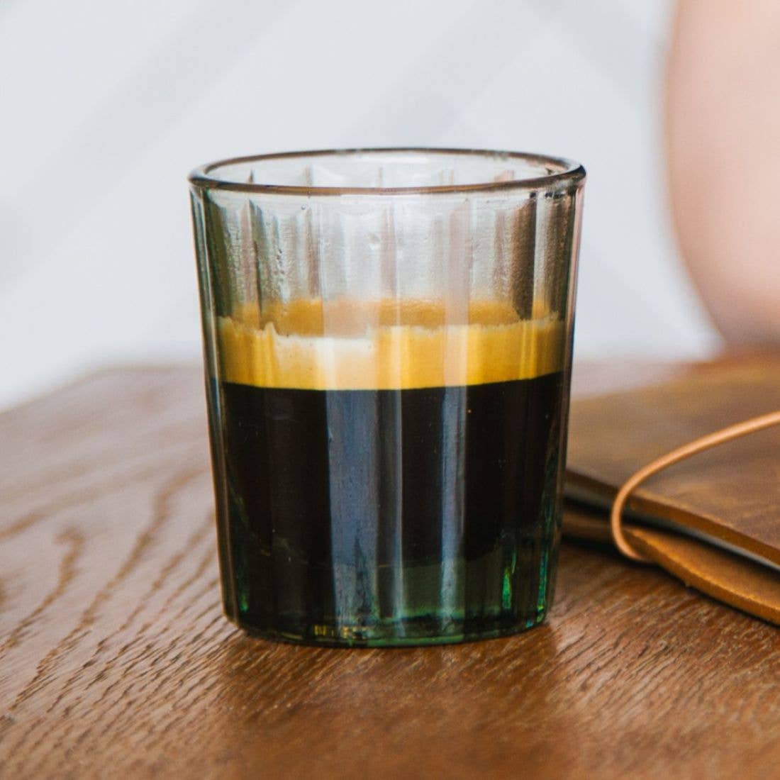 Verre à espresso REED - vert fumé