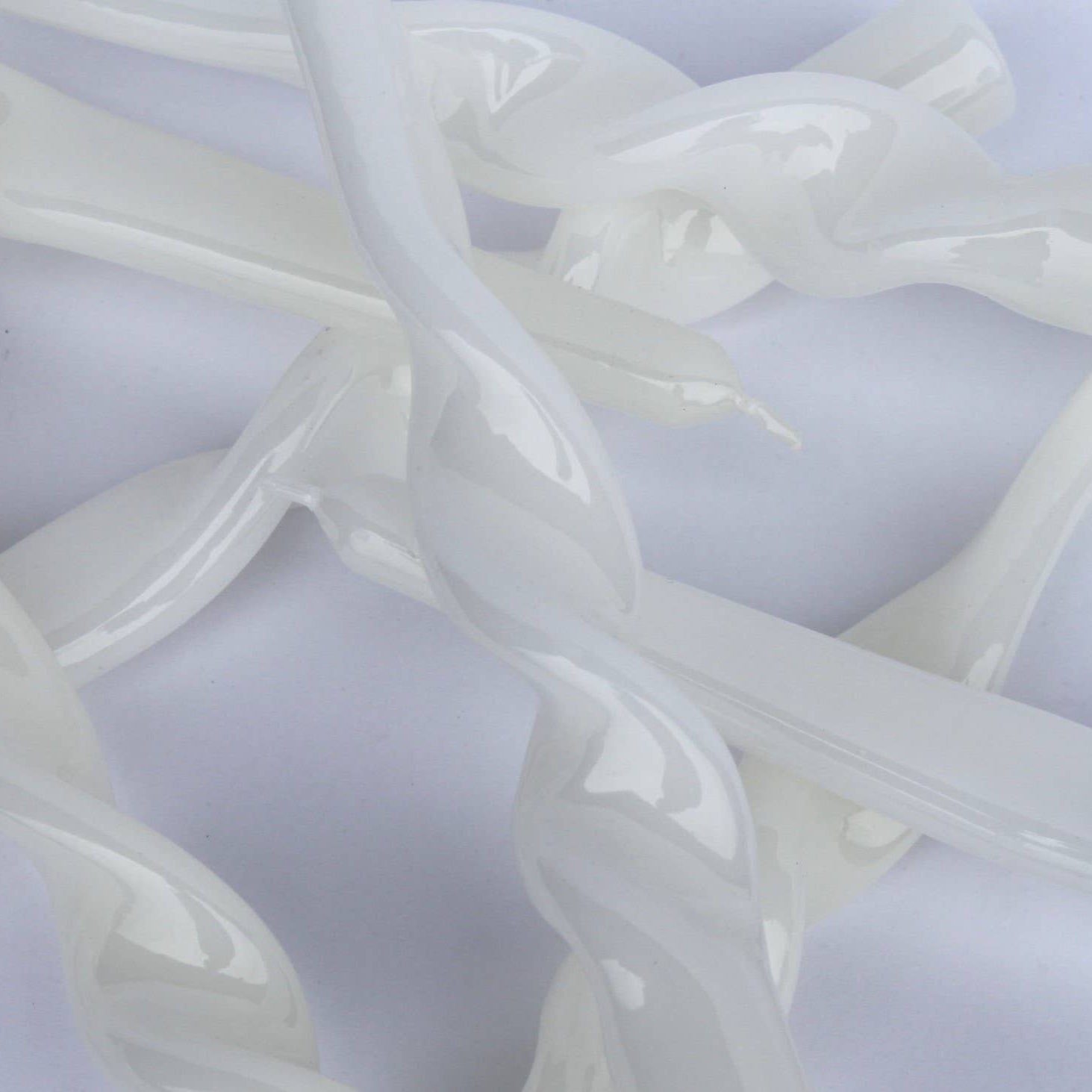 Set de 3 bougies torsadées - blanc glace