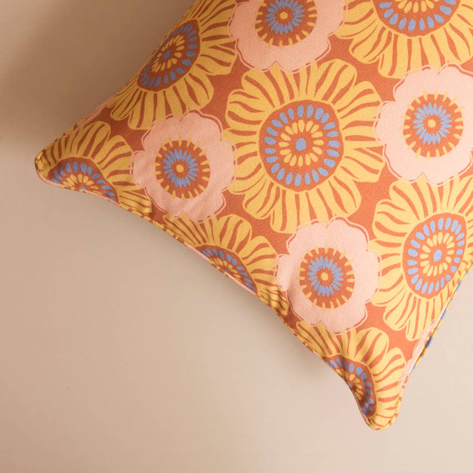 Coussin floral POP orange - 40x60