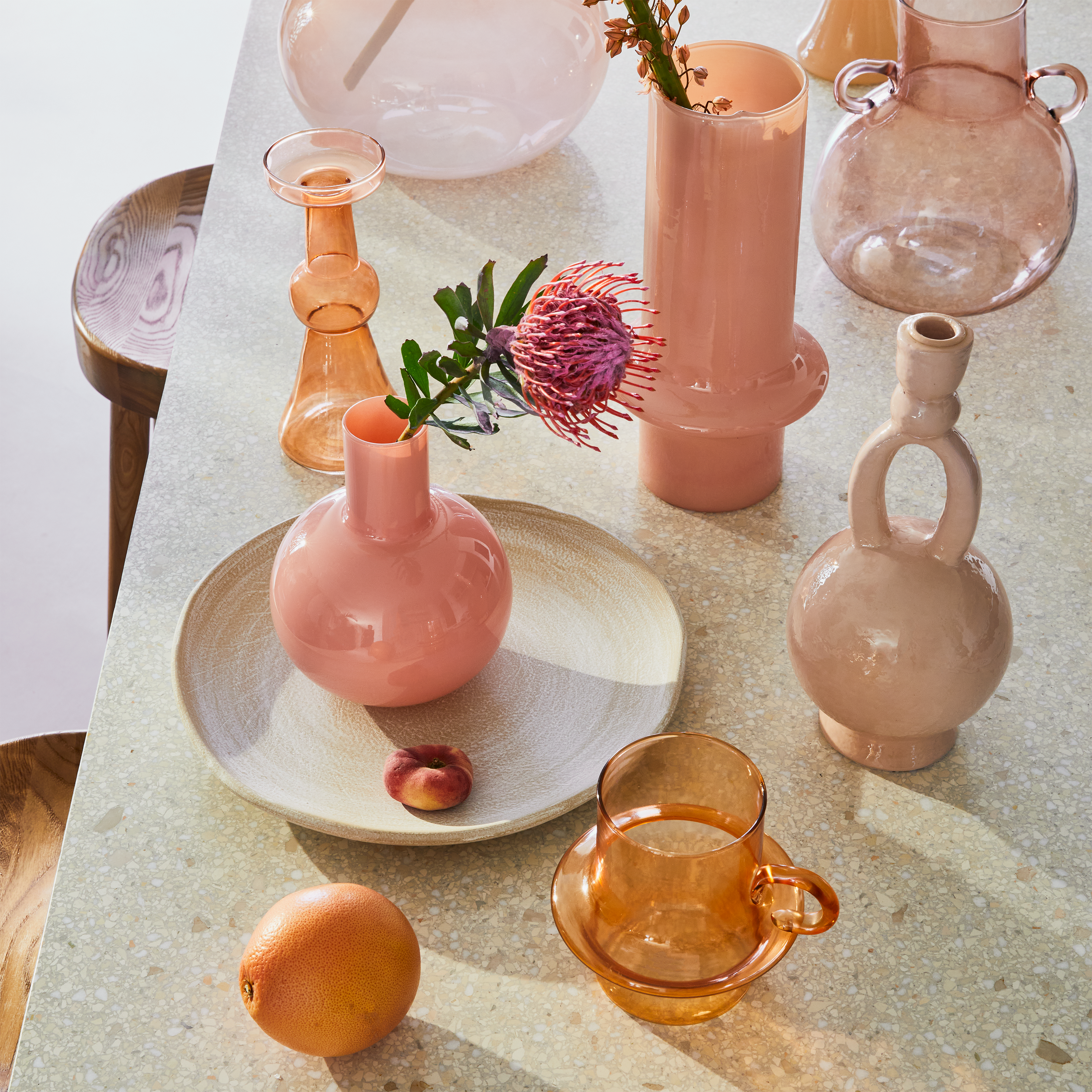 Vase en verre recyclé - Pêche