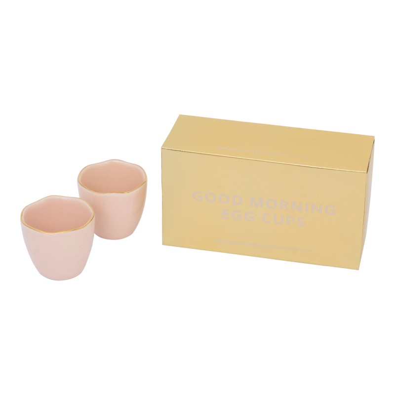 Coquetiers Good Morning – rose à bords doré (lot de 2)