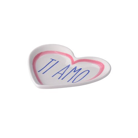 Assiette décorative cœur en porcelaine – “Ti Amo”