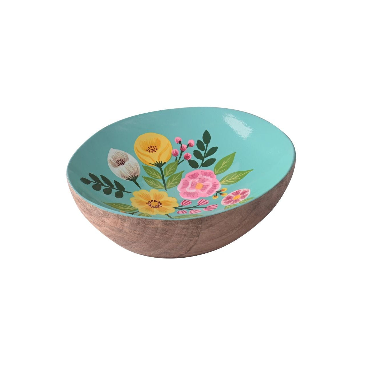 Bol décoratif ovale en bois de manguier