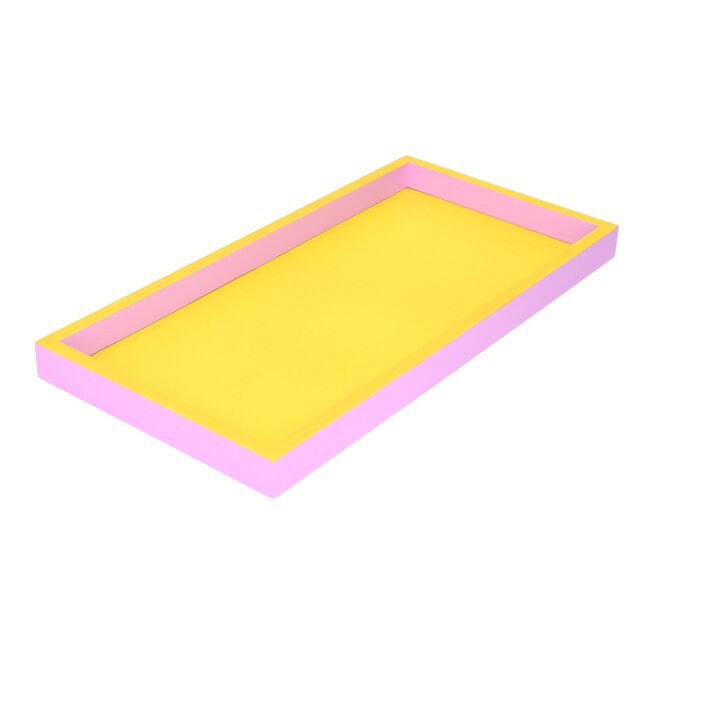 Plateau rectangulaire Neo Spa – jaune et rose
