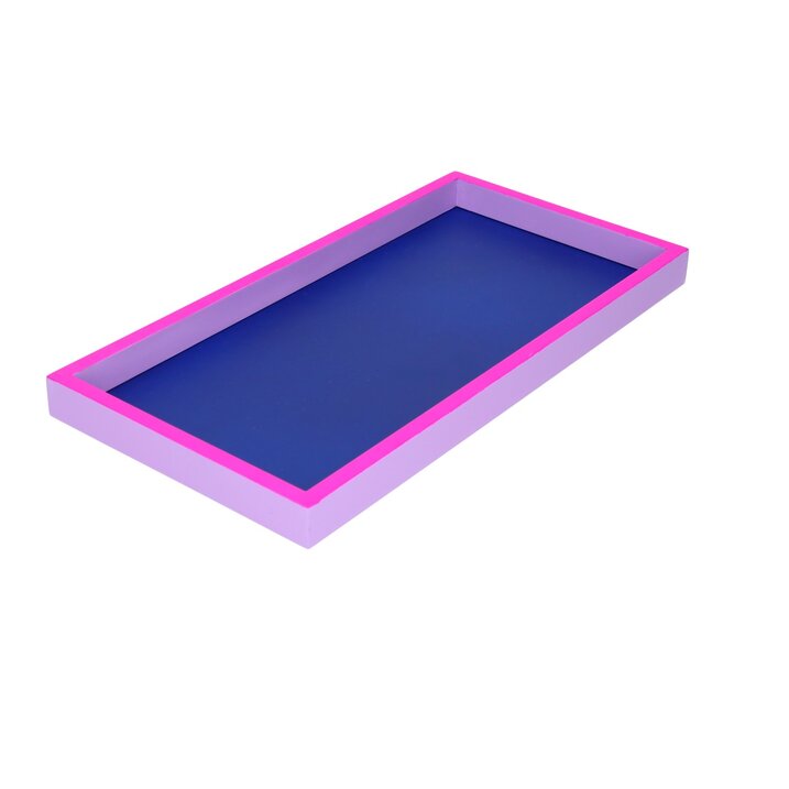 Plateau rectangulaire Neo Spa – bleu et néon violet