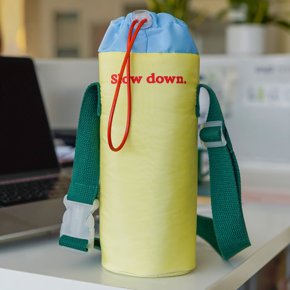 Porte-bouteille “Slow Down” - jaune