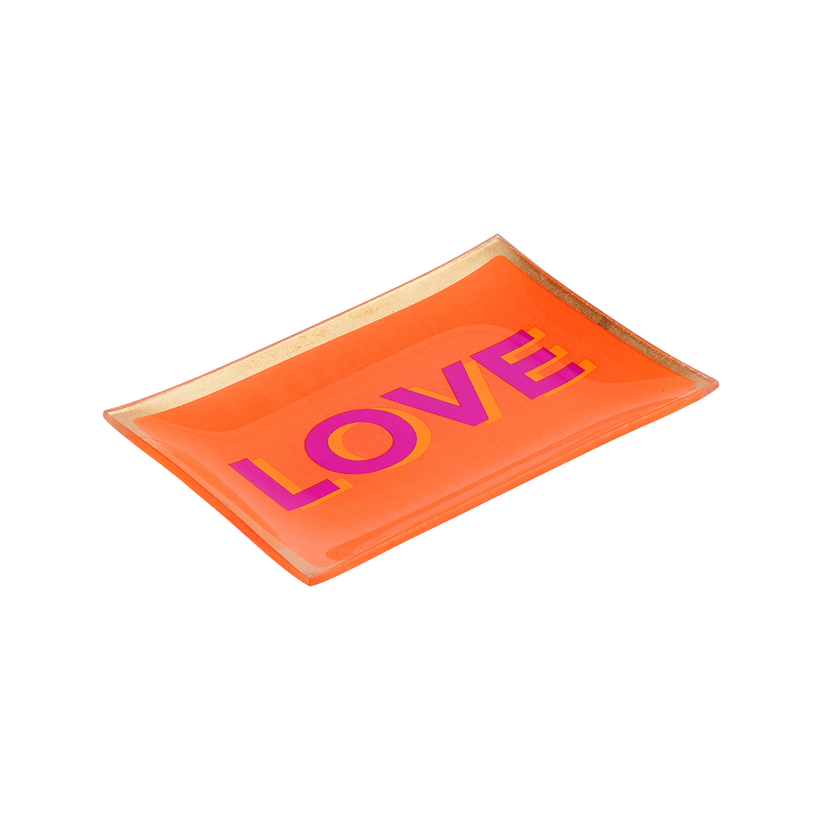 Coupelle décorative LOVE en verre orange – Love Plates