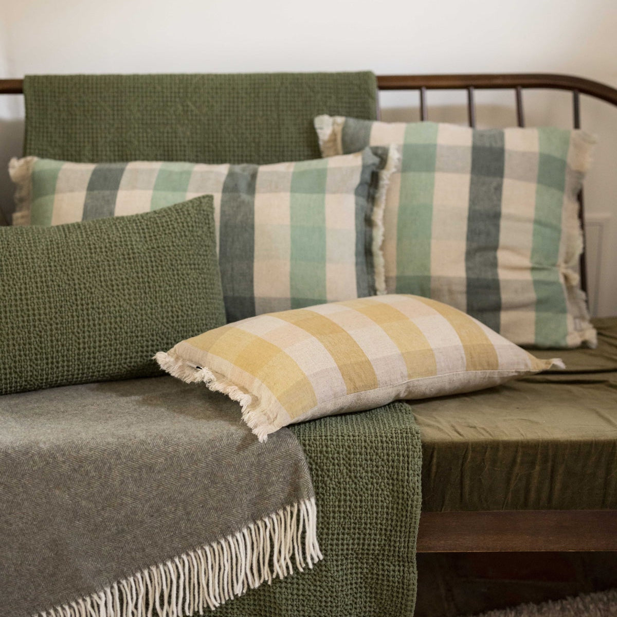 Coussin à carreaux KATE - bronze