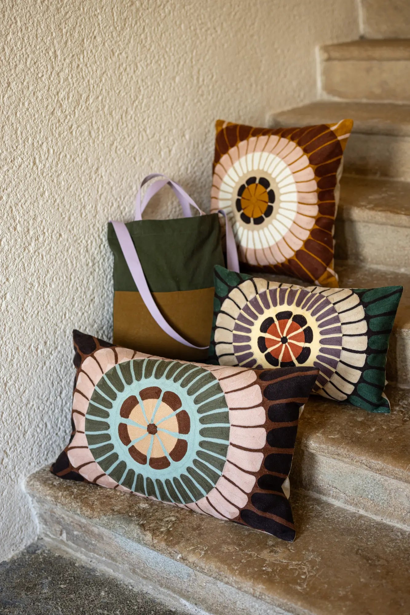Coussin brodé ZENO forêt