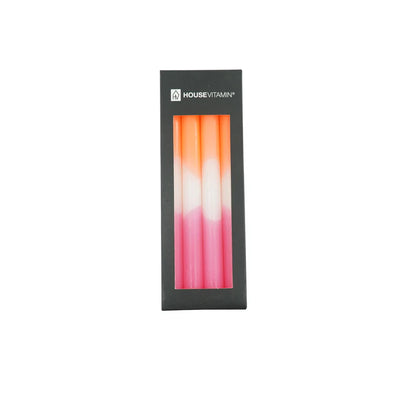 Bougies néon - orange/rose néon (set de 4)
