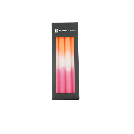 Bougies néon - orange/rose néon (set de 4)
