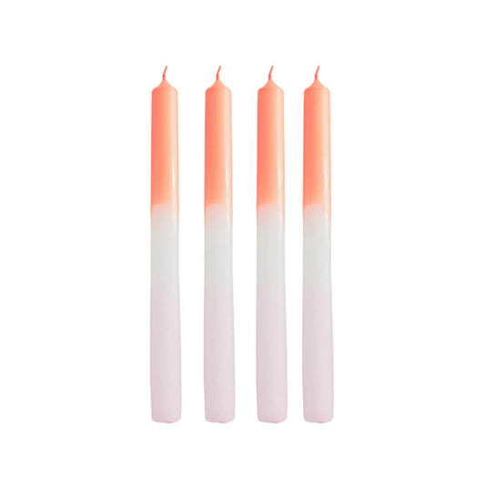 Bougies néon - orange/rose light (set de 4)