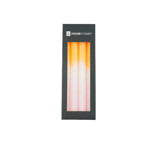 Bougies néon - orange/rose light (set de 4)