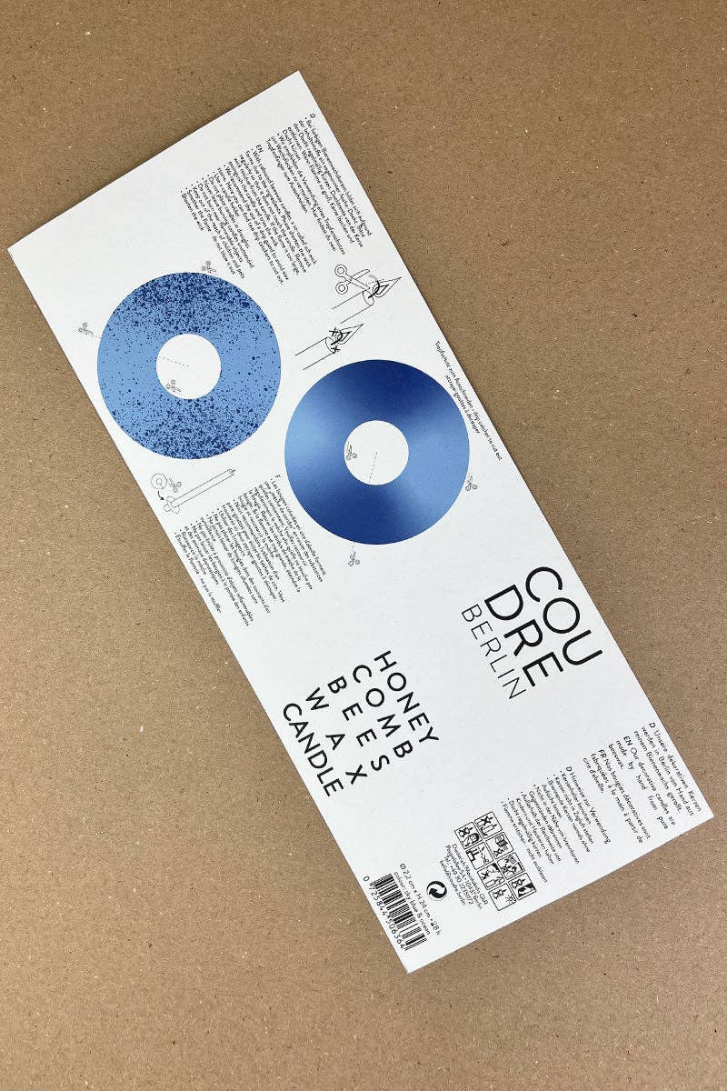Bougies bâton en cire d’abeille – bleu ciel & océan