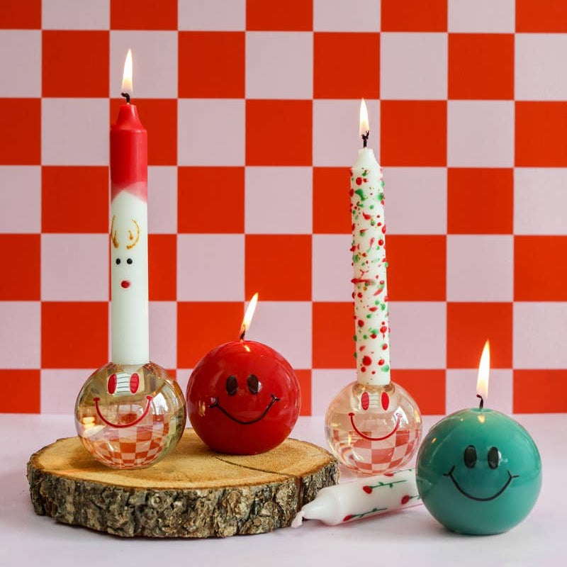 Bougie Smiley – turquoise