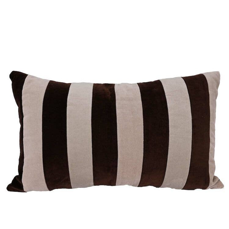Coussin PATHI marron et beige 40×60 cm – rayures design scandinave Sagaform AB