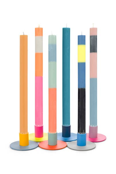 Bougeoir métal - nankin et bleu nuit