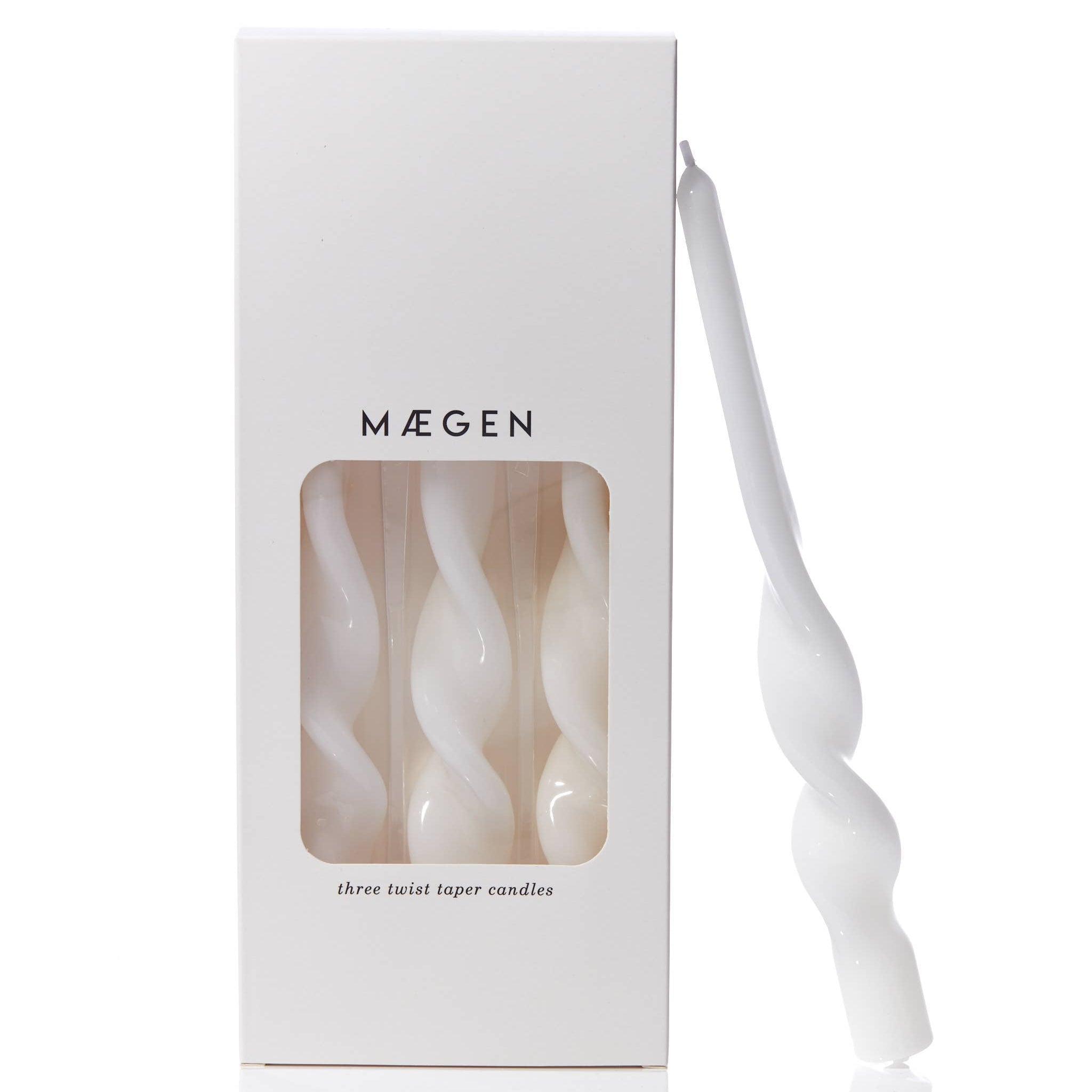 Set de 3 bougies torsadées - blanc glace