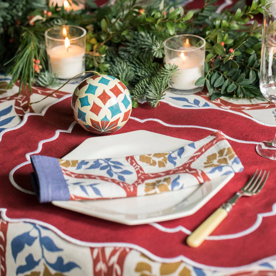 Lot de 2 serviettes de table motif cachemire