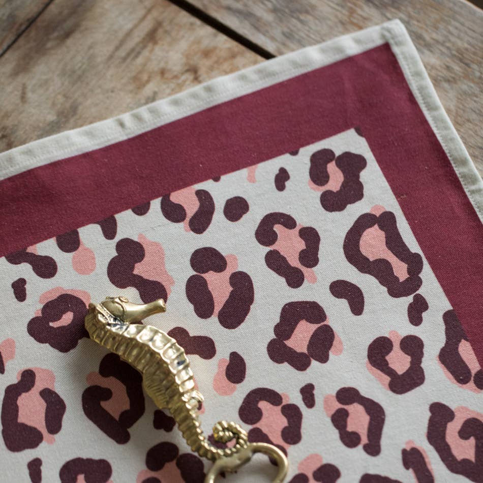 Lot de 2 Sets de table - Motif léopard rouge