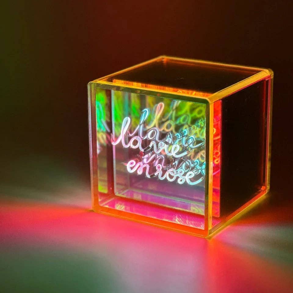 Cube lumineux LA VIE EN ROSE