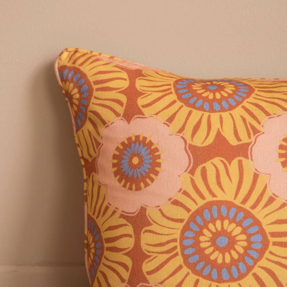 Coussin floral POP orange - 40x60