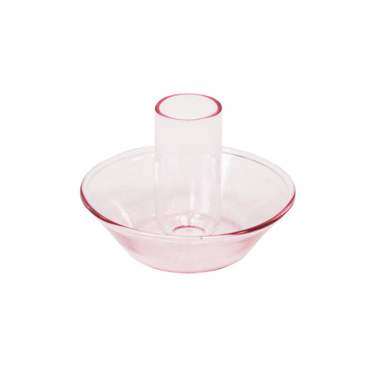 Bougeoir en verre - rose