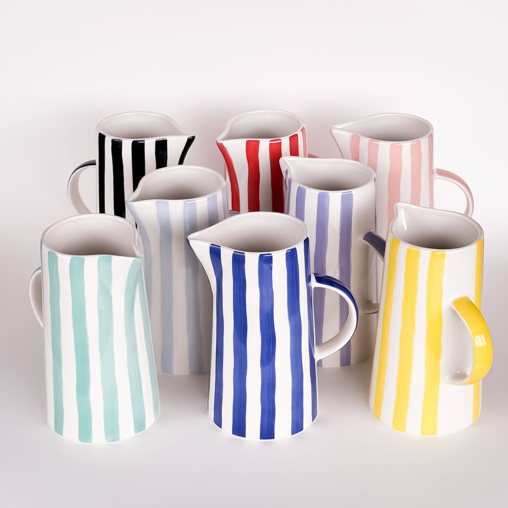 Carafe en céramique rayée KANNE - palazzo purple