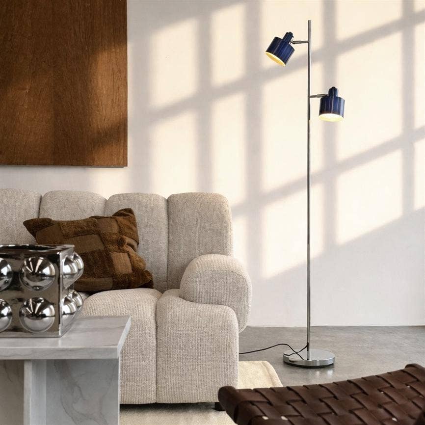 Lampadaire OCEAN bleu & chrome