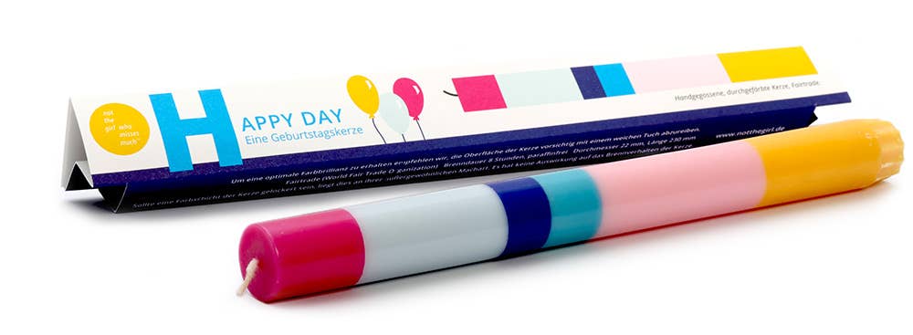 Bougie multicolore HAPPY DAY