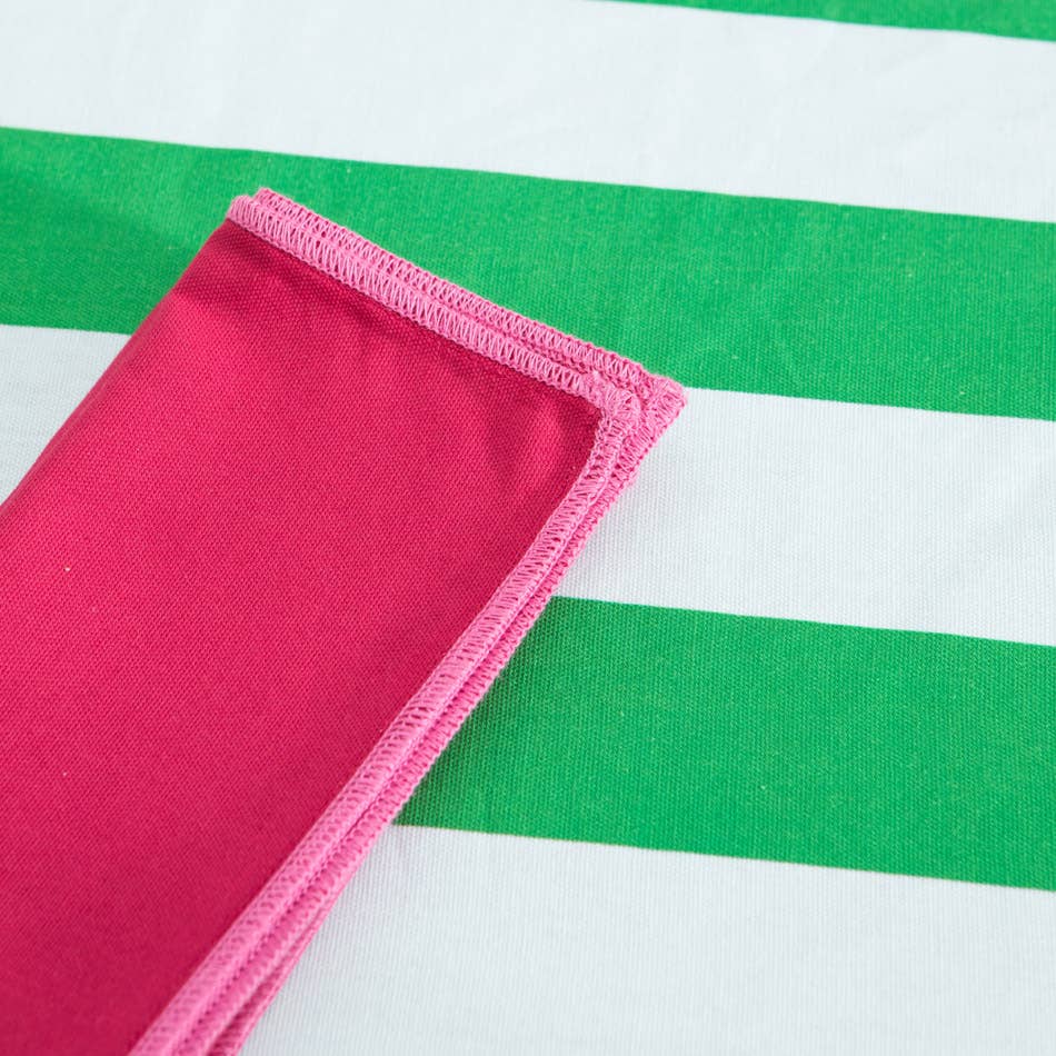Nappe à rayures vertes - 160 x 270