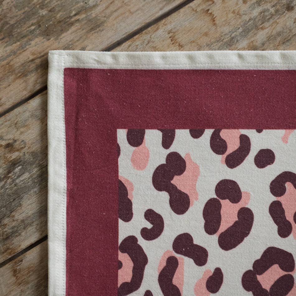 Lot de 2 Sets de table - Motif léopard rouge