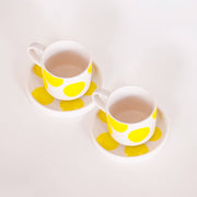 Set de 2 tasses espresso avec soucoupes – DOTS jaune spiaggia