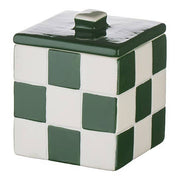 Boîte décorative en céramique Damier – Vert