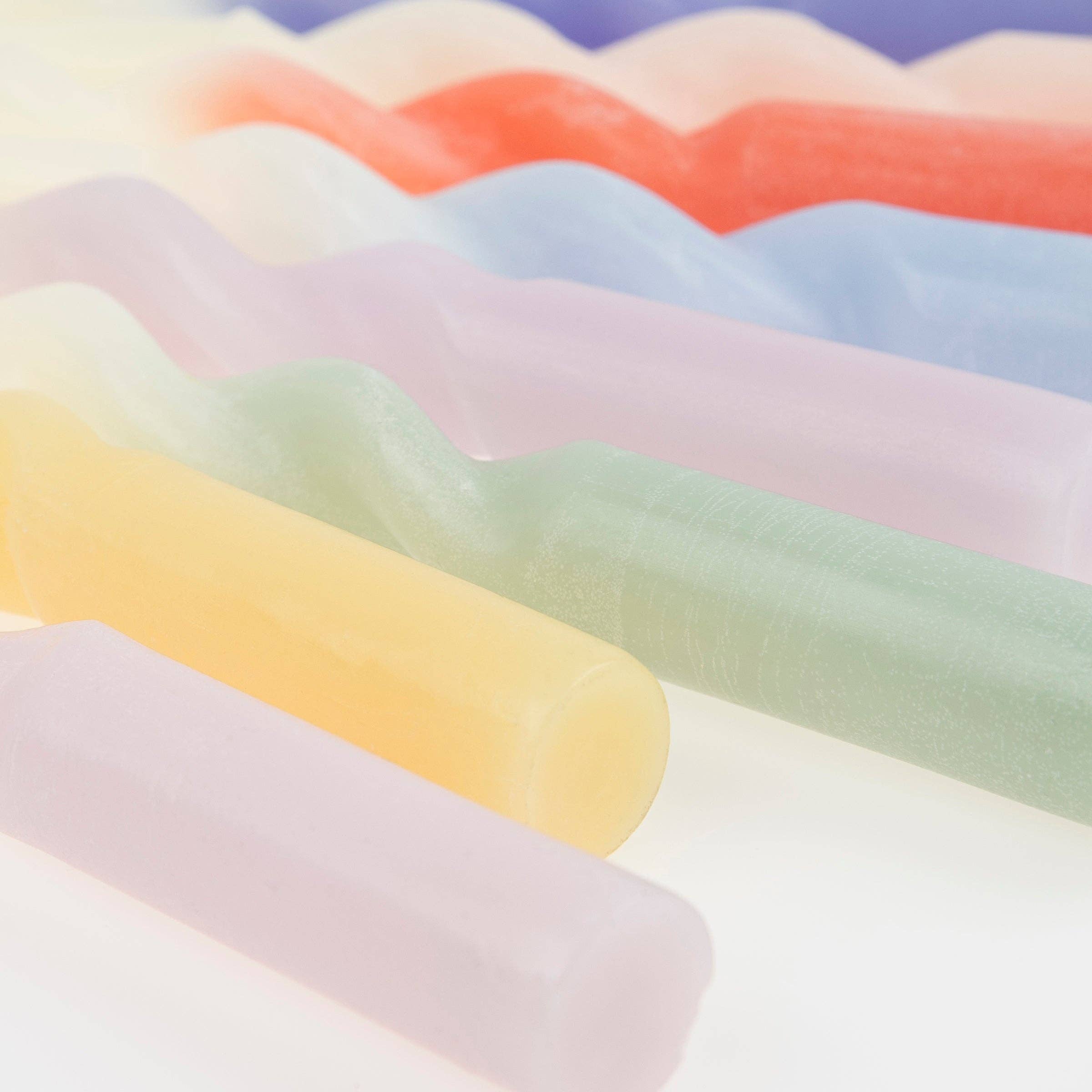 Coffret de 8 bougies torsadées pastel – Édition XL