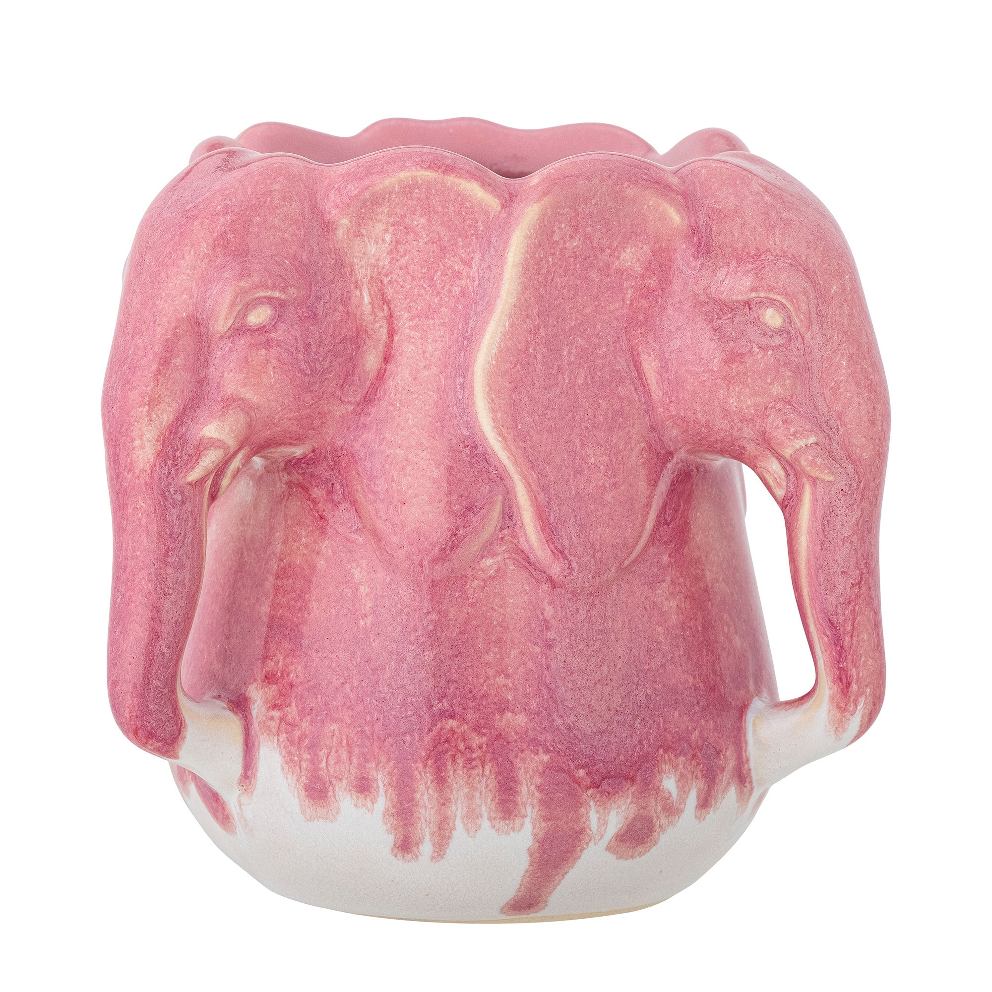 Vase Pontus rose éléphants