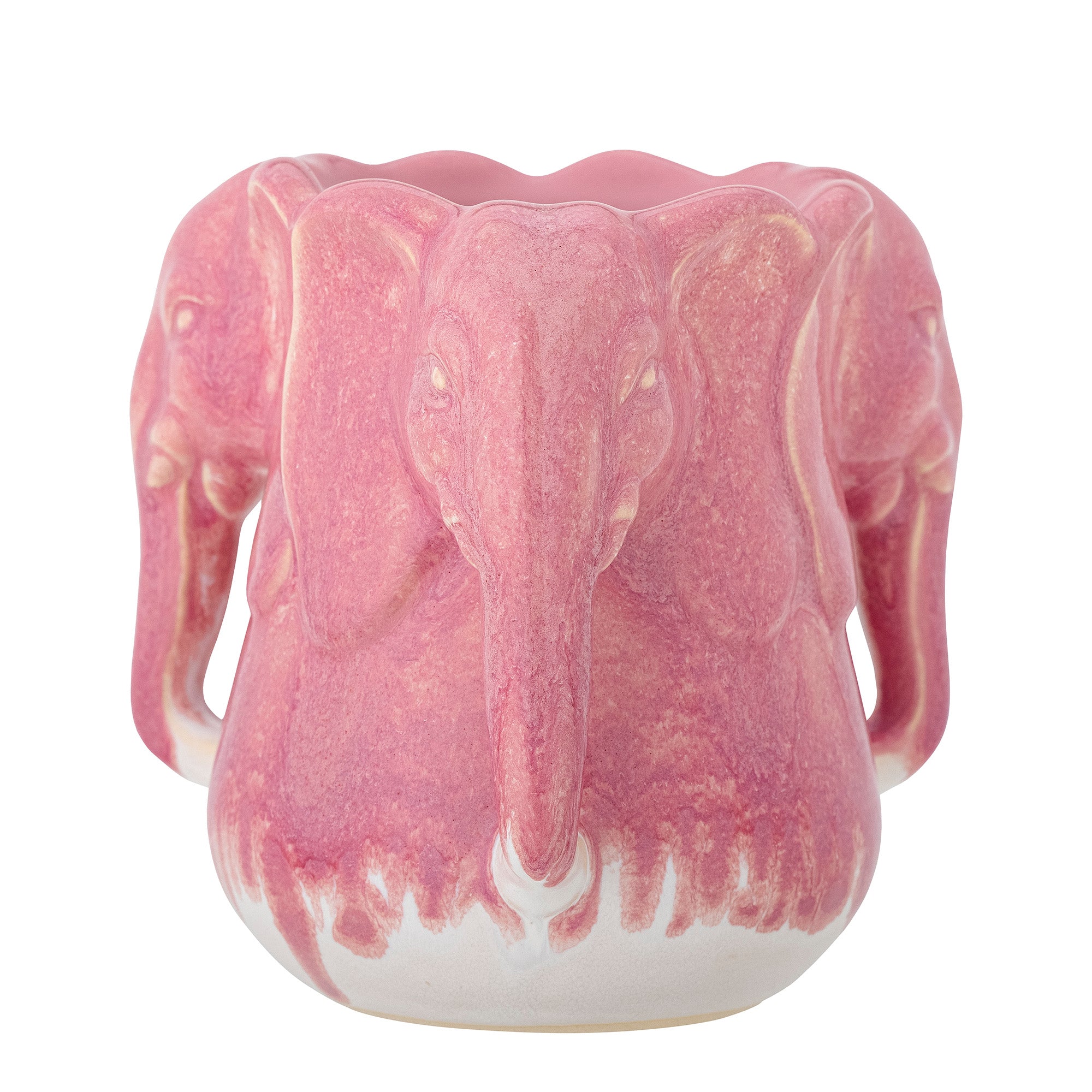 Vase Pontus rose éléphants