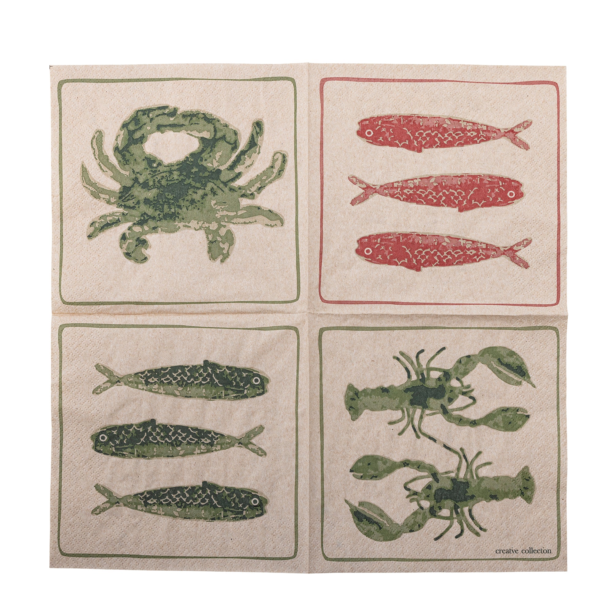 Serviettes en papier Hadden – Poissons & crustacés (Lot de 20)