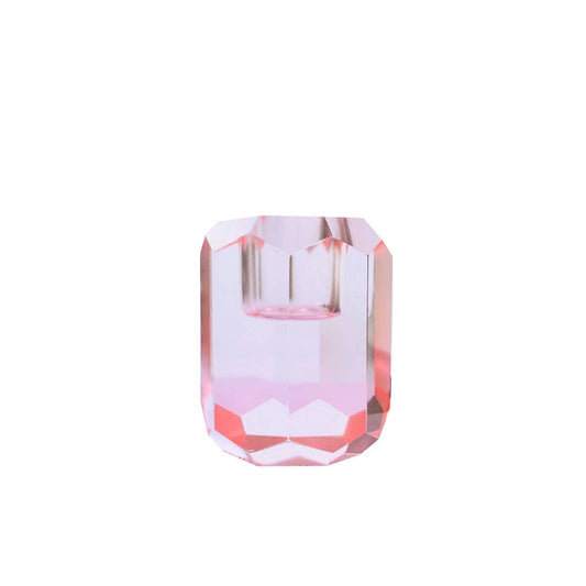 Bougeoir facette - rose
