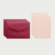 Pack de 5 mini Cartes et 5 mini enveloppes - pêche & bordeaux