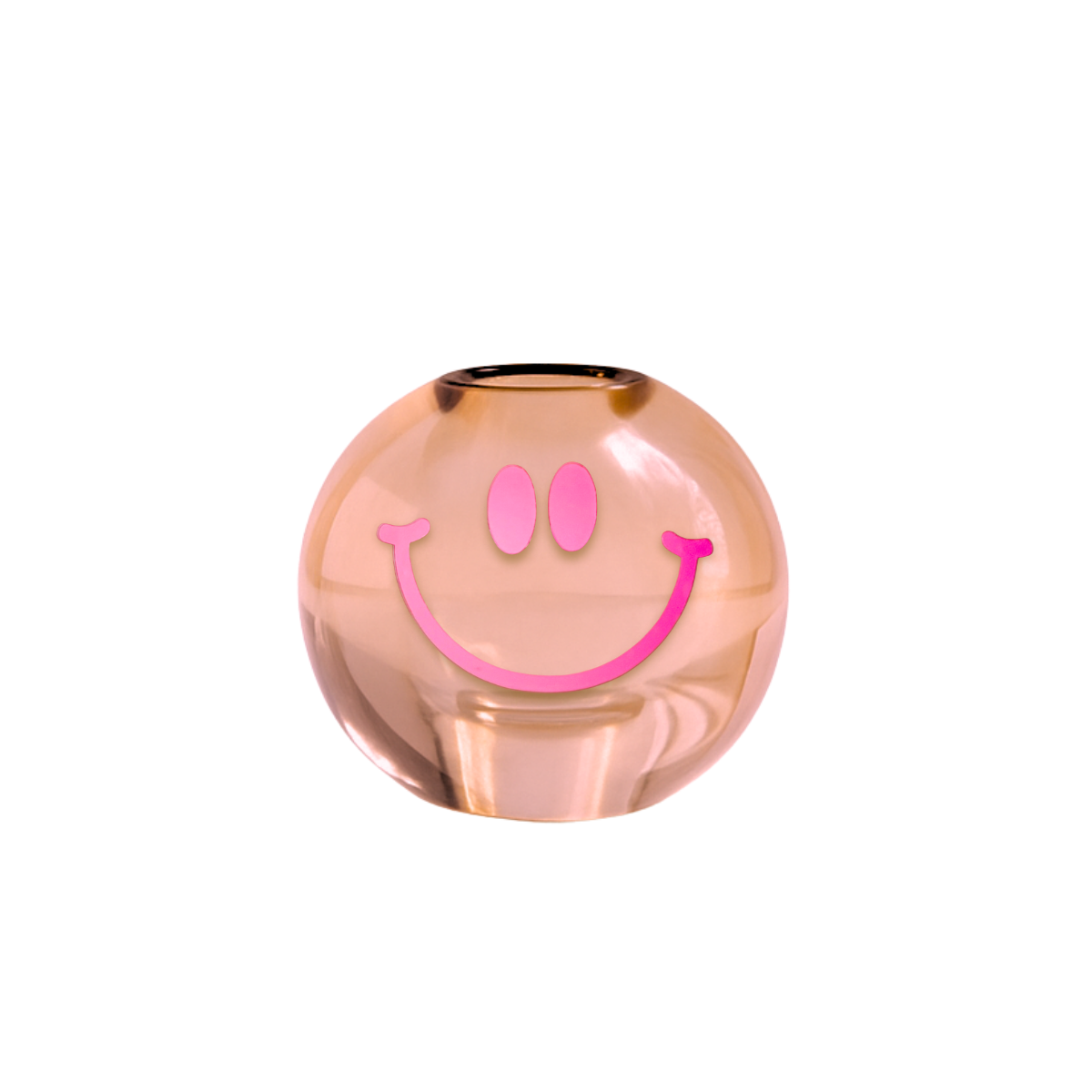 Bougeoir en verre HAPPY - rose