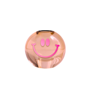 Bougeoir en verre HAPPY - rose