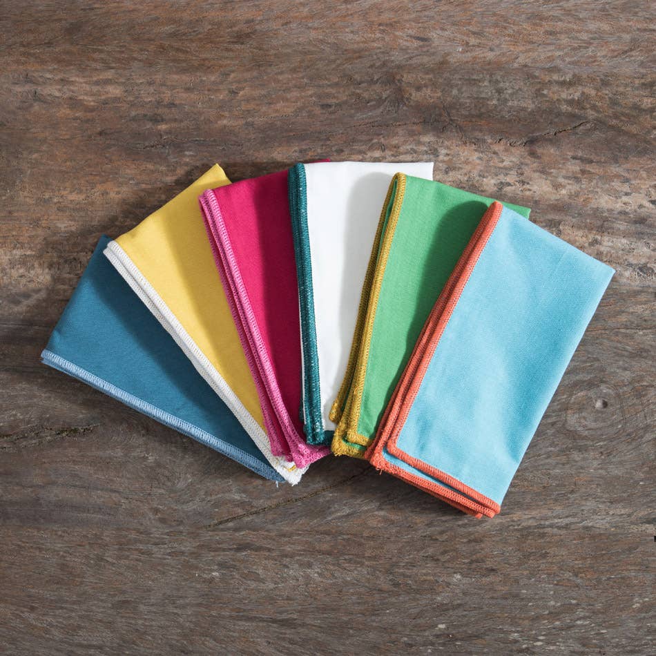 Lot de 2 serviettes à bord contrasté