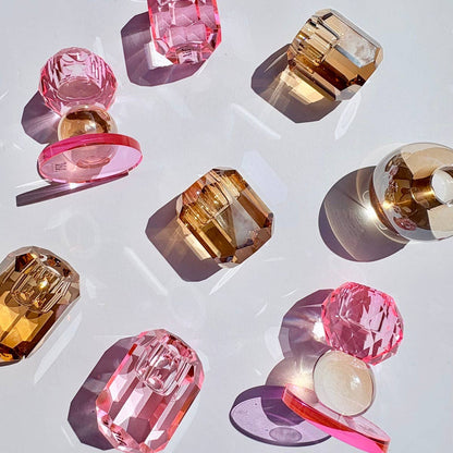 Bougeoir facette - rose