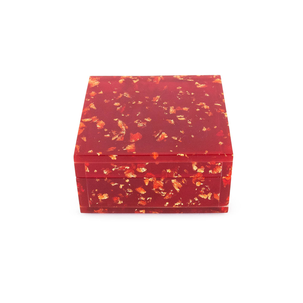Petite boîte à bijoux rouge en résine
